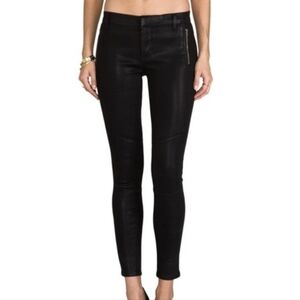 J Brand Womens Moto Skinny in Coated Black Jeans sz 29